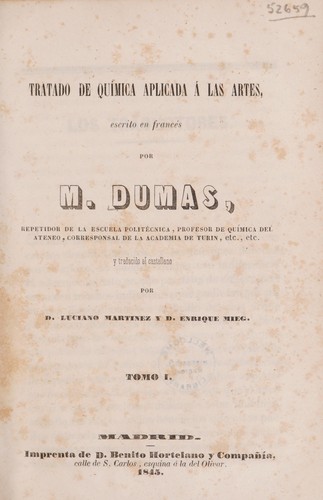 Cover for Tratado de qu©Ưmica aplicada a las artes ...