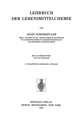 Cover for Lehrbuch der Lebensmittelchemie