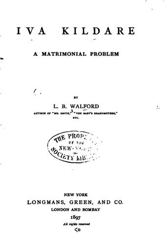 Cover for Iva Kildare: A Matrimonial Problem