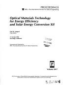 Cover for Optical Materials Technology for Energy Efficiency and Solar Energy Conversion XII