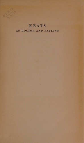 Cover for Keats as doctor and patient
