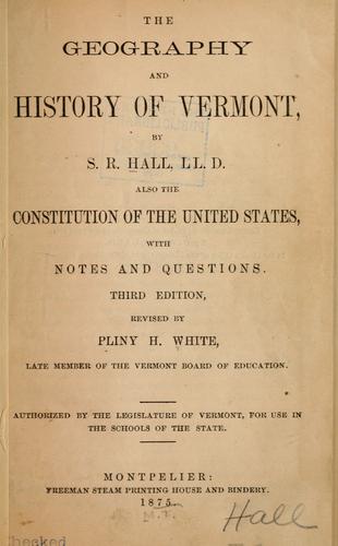Cover for The geography and history of Vermont