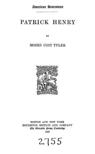 Cover for Patrick Henry