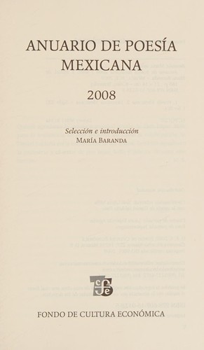 Cover for Anuario de poesía mexicana 2008