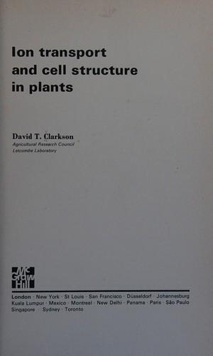 Cover for Ion transport and cell structure in plants