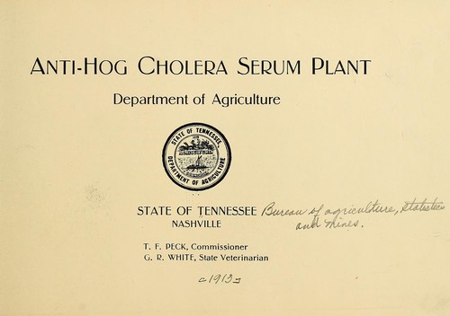 Cover for Anti-hog cholera serum plant