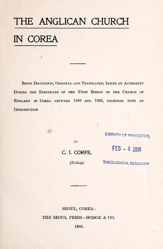 Cover for The Anglican Church in Corea