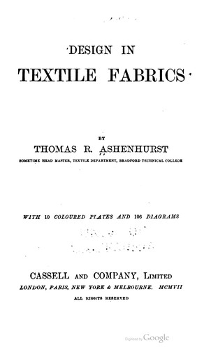 Cover for Design in textile fabrics