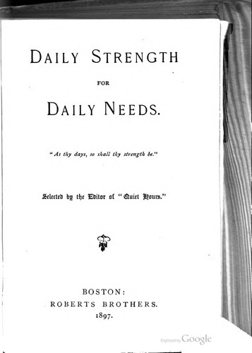 Cover for Daily strength for daily needs