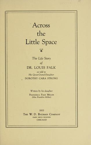 Cover for Across the little space