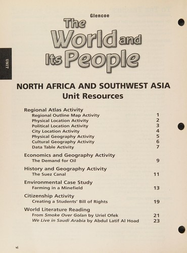 Cover for Unit Resources North Africa And Southwest Asia (The World and Its People)