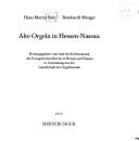 Cover for Alte Orgeln in Hessen-Nassau