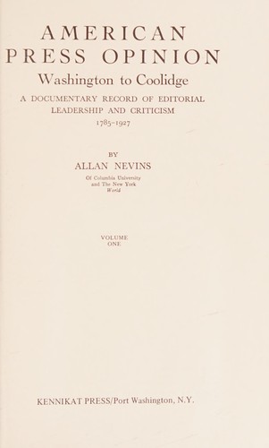 Cover for American press opinion