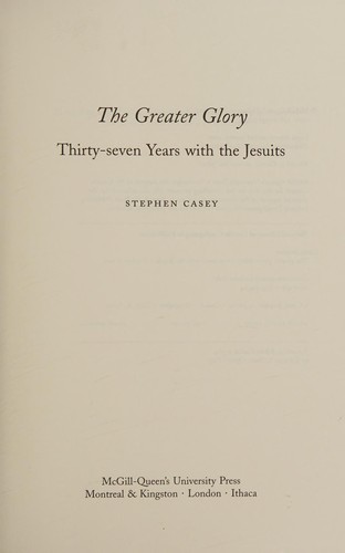 Cover for The greater glory