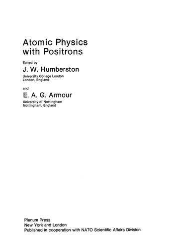 Cover for Atomic Physics with Positrons