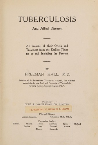 Cover for Tuberculosis and allied diseases