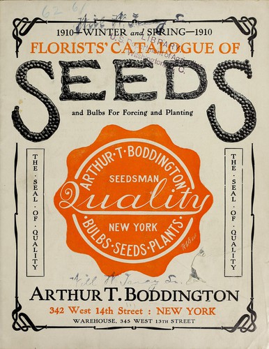 Cover for Florists' catalogue of seeds and bulbs for forcing and planting