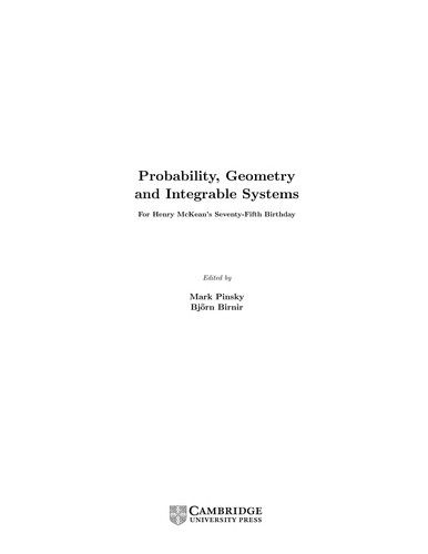 Cover for Probability, geometry, and integrable systems