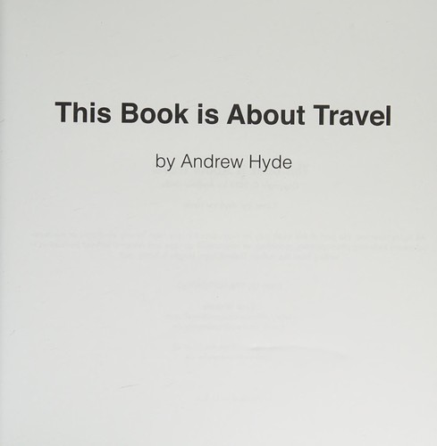 Cover for This Book Is about Travel