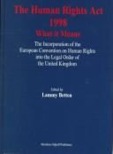 Cover for Human Rights Act 1998:What It Means