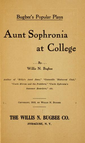 Cover for Aunt Sophronia at college ...