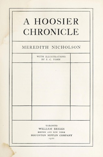 Cover for A Hoosier chronicle