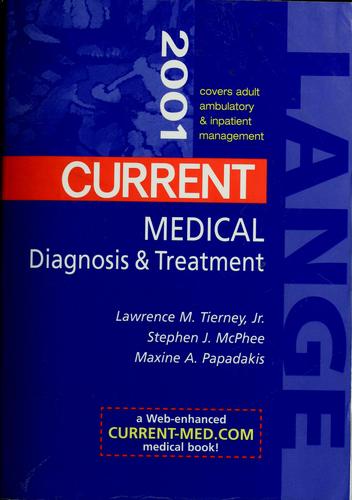 Cover for Current medical diagnosis & treatment 2001