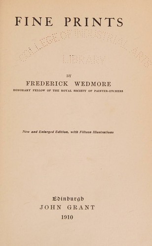 Cover for Fine Prints.