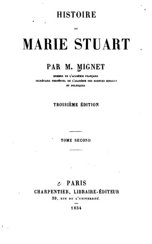 Cover for Histoire de Marie Stuart