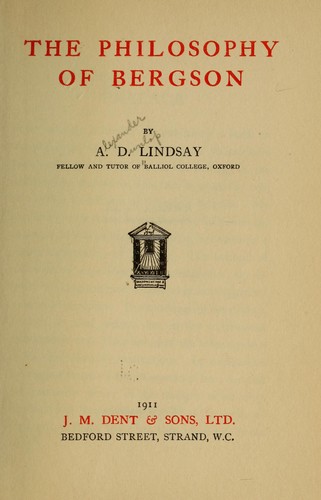 Cover for The philosophy of Bergson
