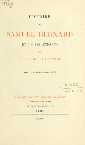 Cover for Histoire de Samuel Bernard et de ses enfants.