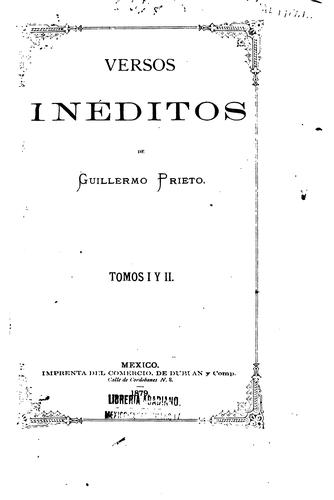 Cover for Versos inéditos ...