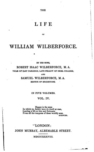 Cover for The Life of William Wilberforce