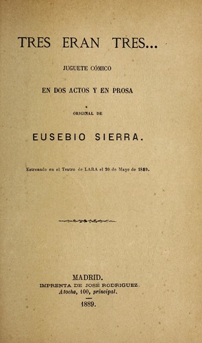 Cover for Tres eran tres--