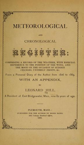 Cover for Meteorological and chronological register