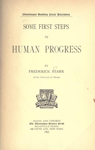 Cover for Some first steps in human progress