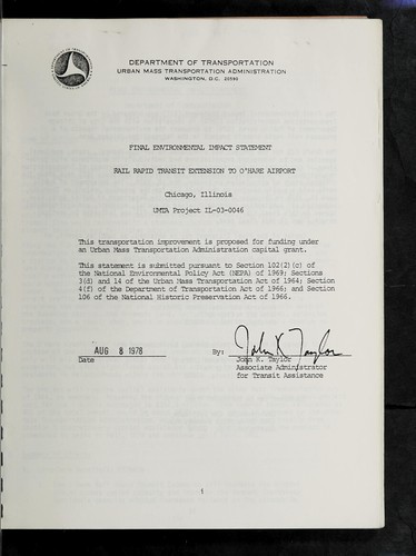 Cover for Final environmental impact statement