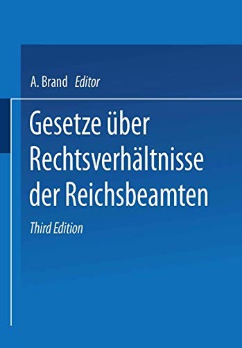 Cover for Gesetze über die Rechtsverhältnisse der Reichsbeamten