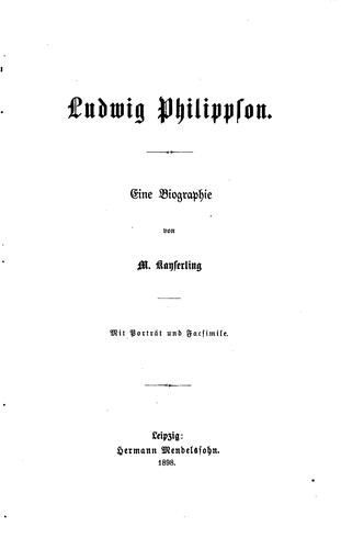 Cover for Ludwig Philippson: Eine Biographie