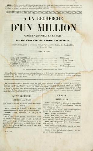 Cover for À la recherche d'un million