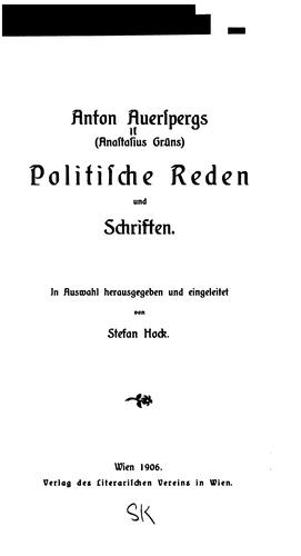 Cover for Anton Auerspergs