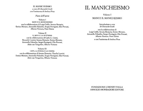 Cover for Il manicheismo