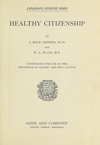 Cover for Healthy citizenship