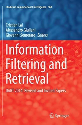 Cover for Information Filtering and Retrieval : DART 2014