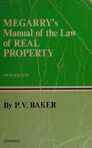 Cover for A manual of the law of real property