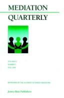 Cover for Mediation Quarterly, Number 1, Spring 2000