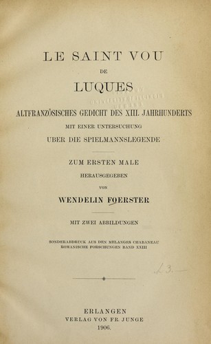 Cover for Le Saint vou de Luques