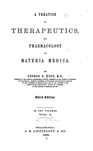 Cover for A Treatise on therapeutics, and pharmacology, or materia media v.1