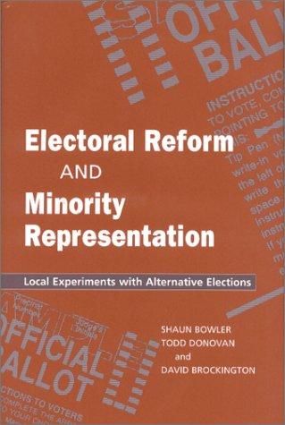 Cover for ELECTORAL REFORM MINORITY REPRESENTATI