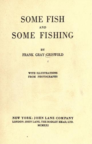 Cover for Some fish and some fishing